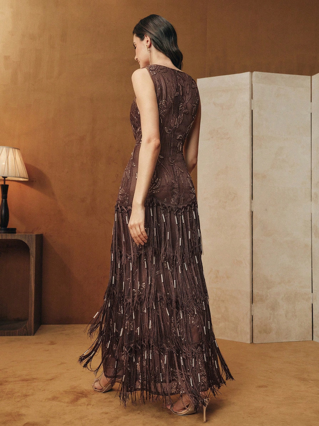 Rochie maxi SHEIN, maro