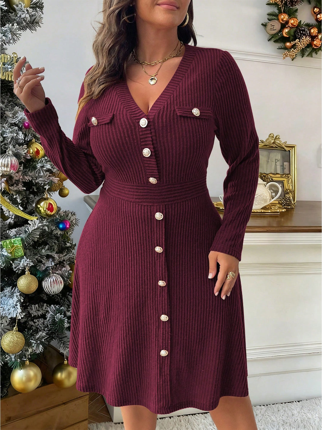 Rochie SHEIN, vișiniu