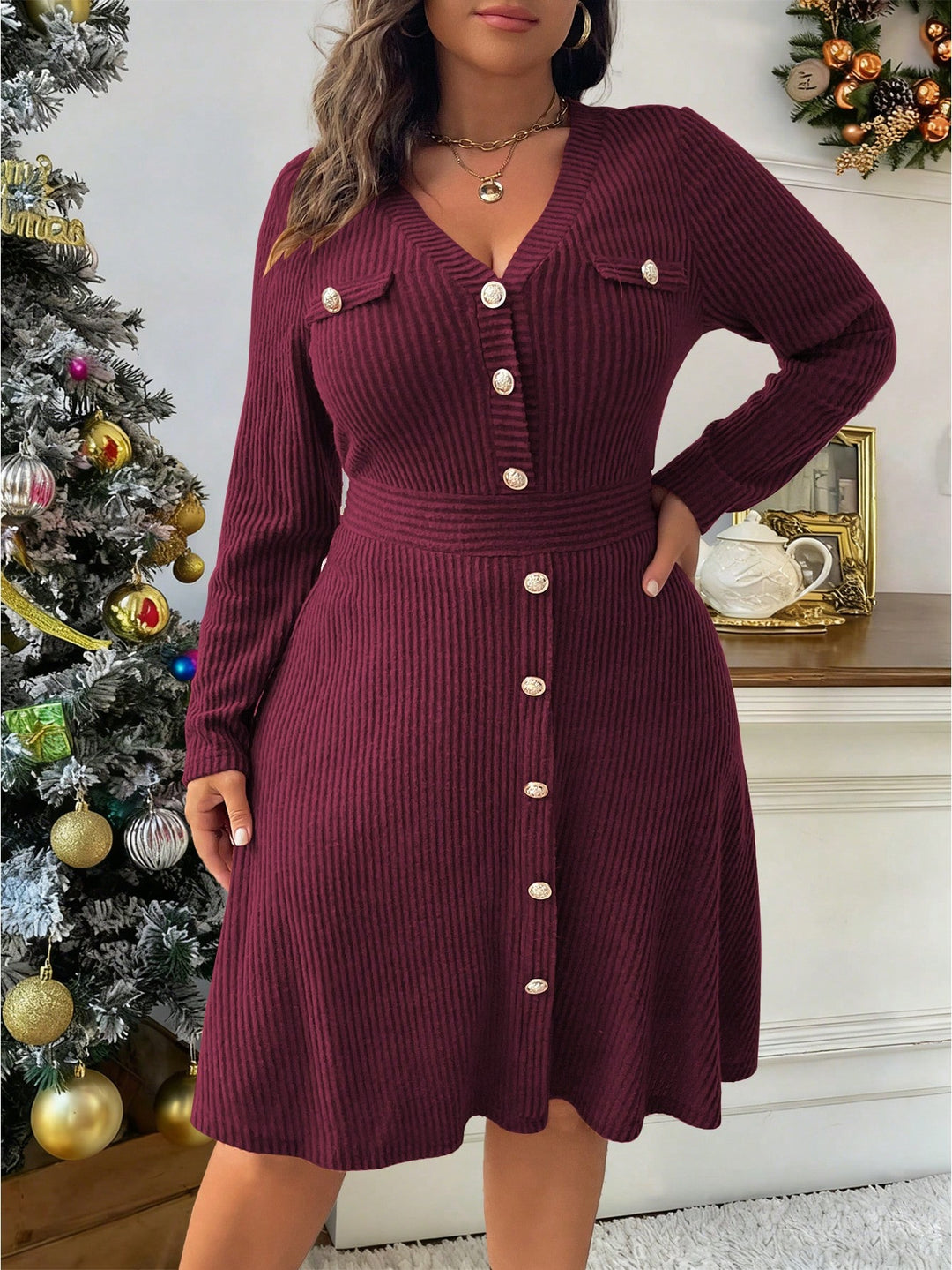 Rochie SHEIN, vișiniu
