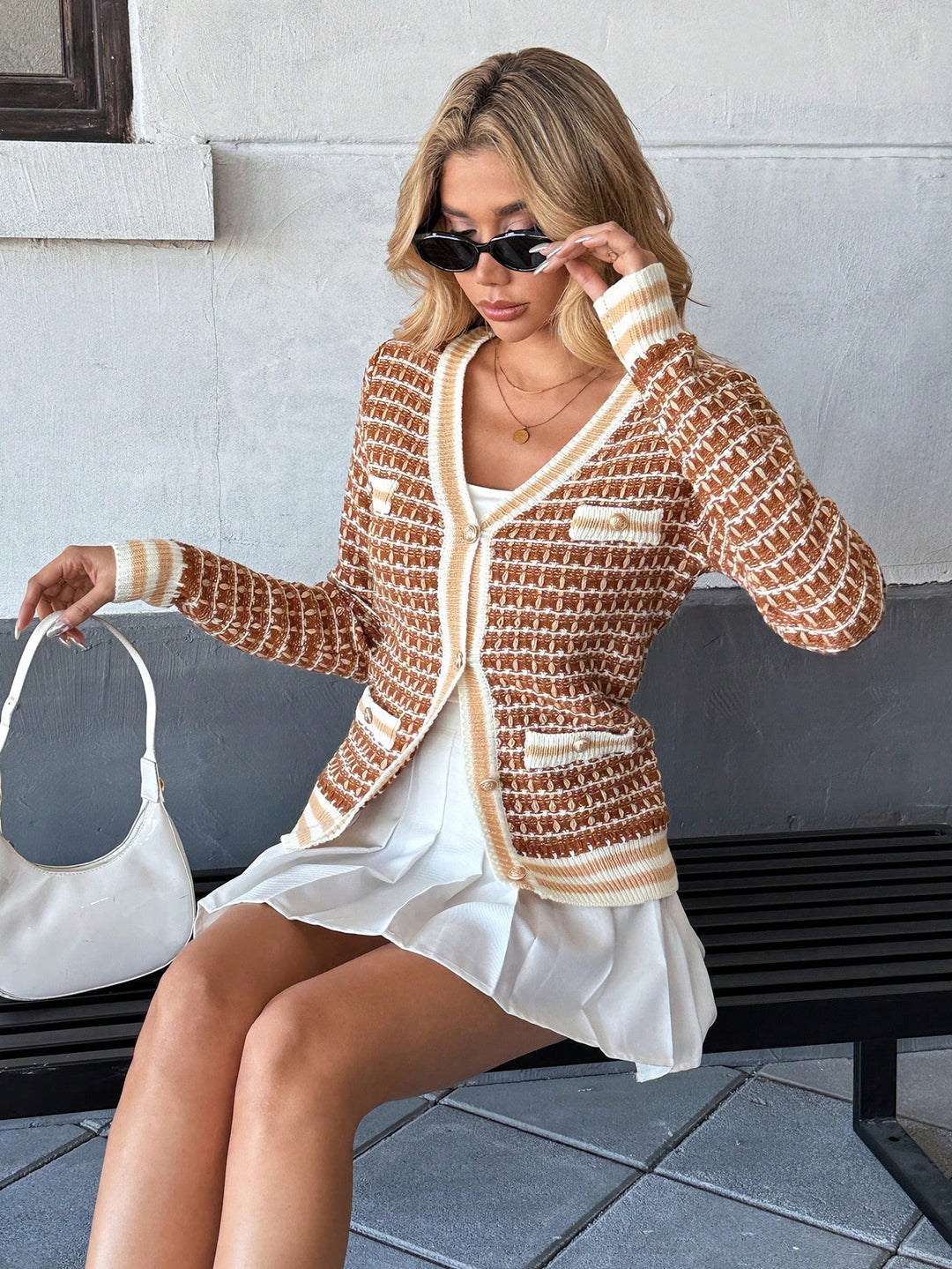 Cardigan SHEIN, maro