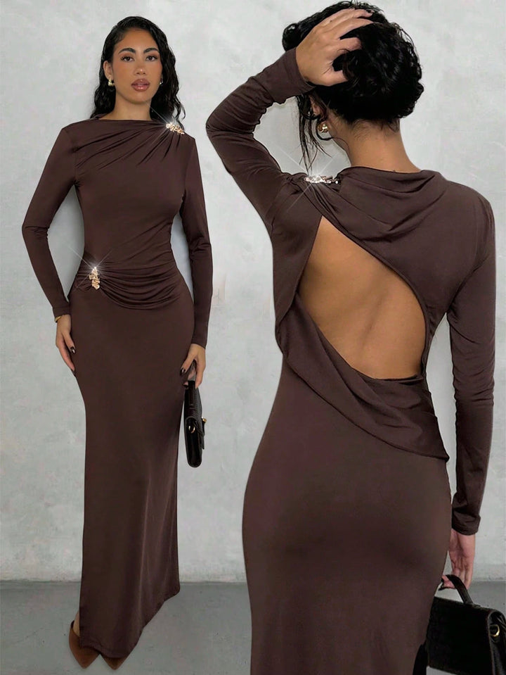 Rochie maxi SHEIN, maro