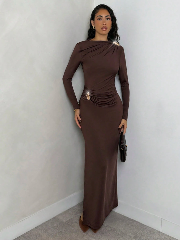 Rochie maxi SHEIN, maro