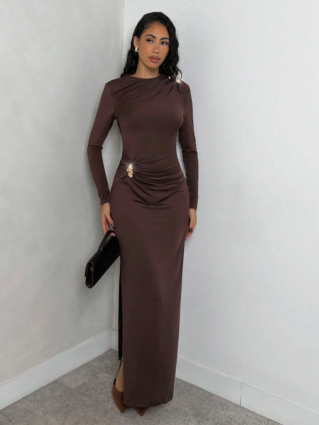 Rochie maxi SHEIN, maro