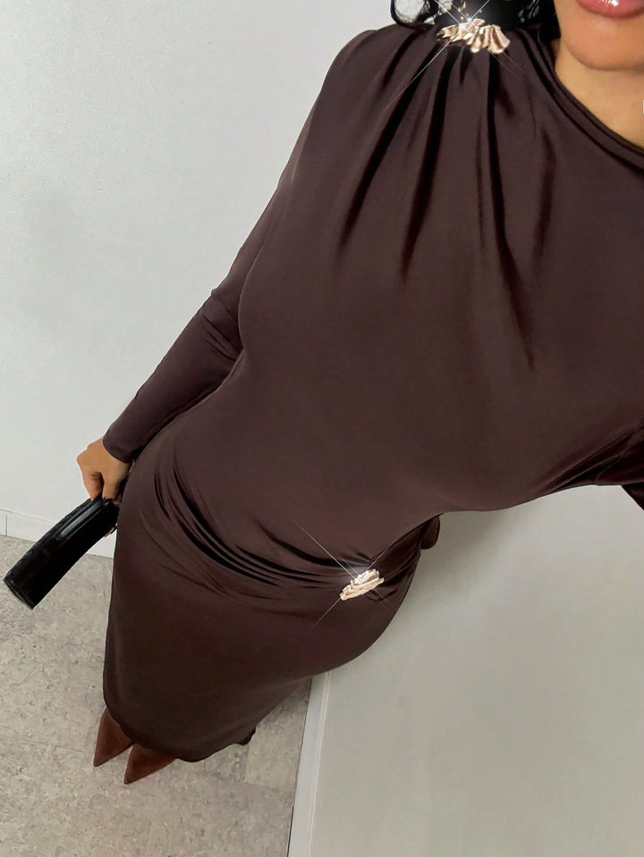 Rochie maxi SHEIN, maro