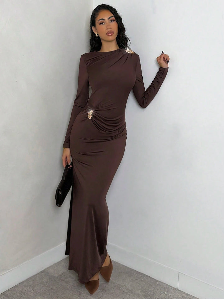 Rochie maxi SHEIN, maro