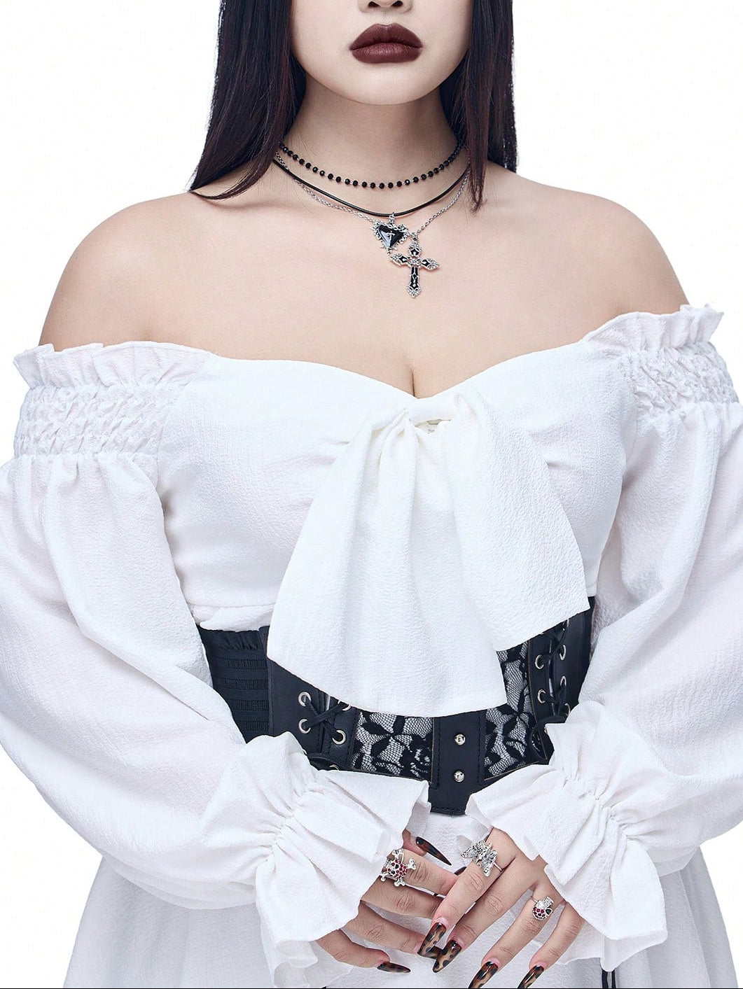 SHEIN fehér midi ruha