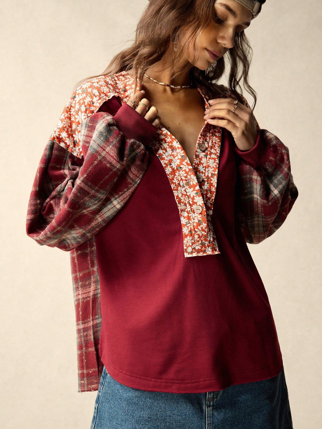 SHEIN bordó blúz