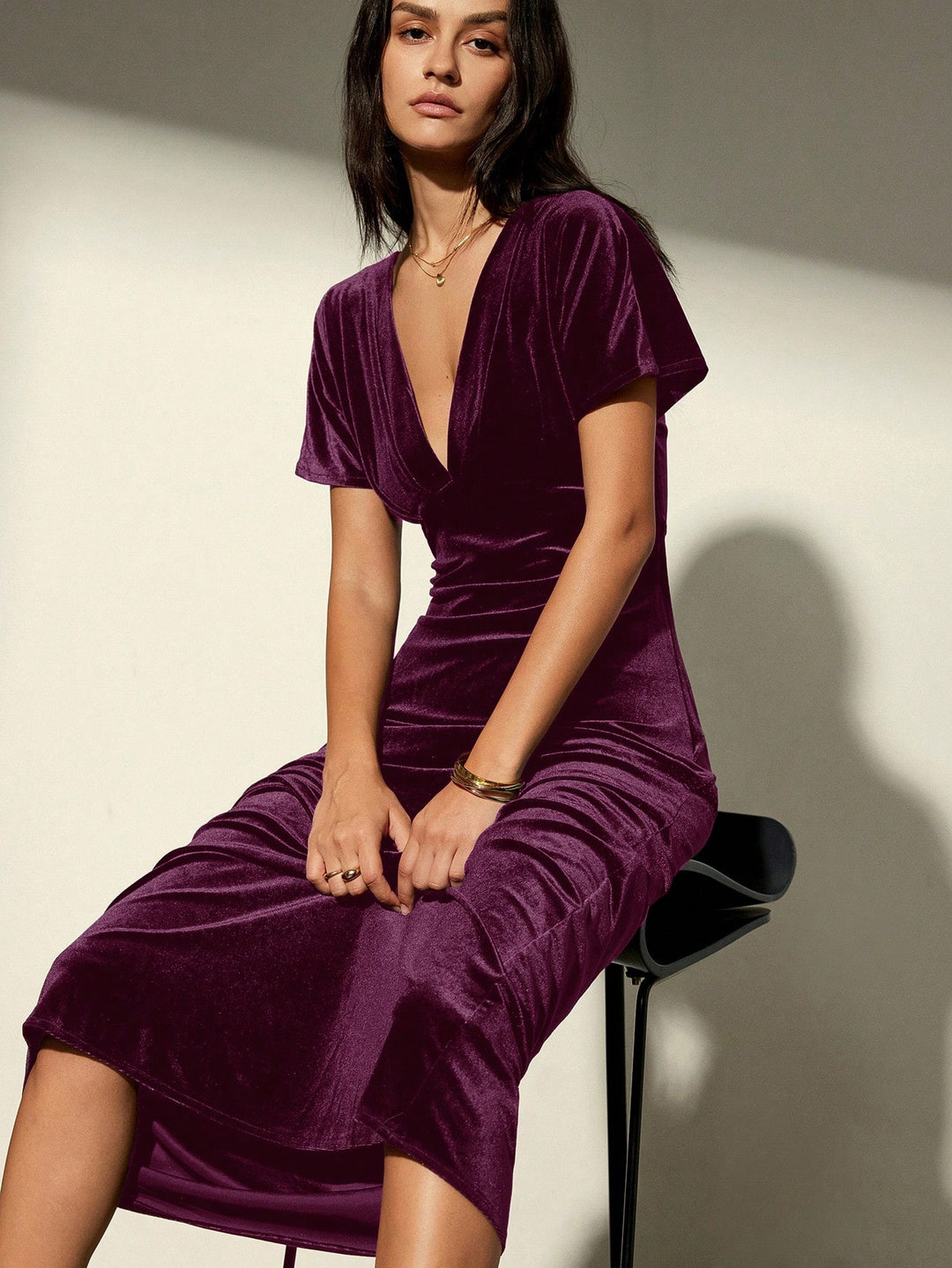 Rochie maxi SHEIN, vișiniu