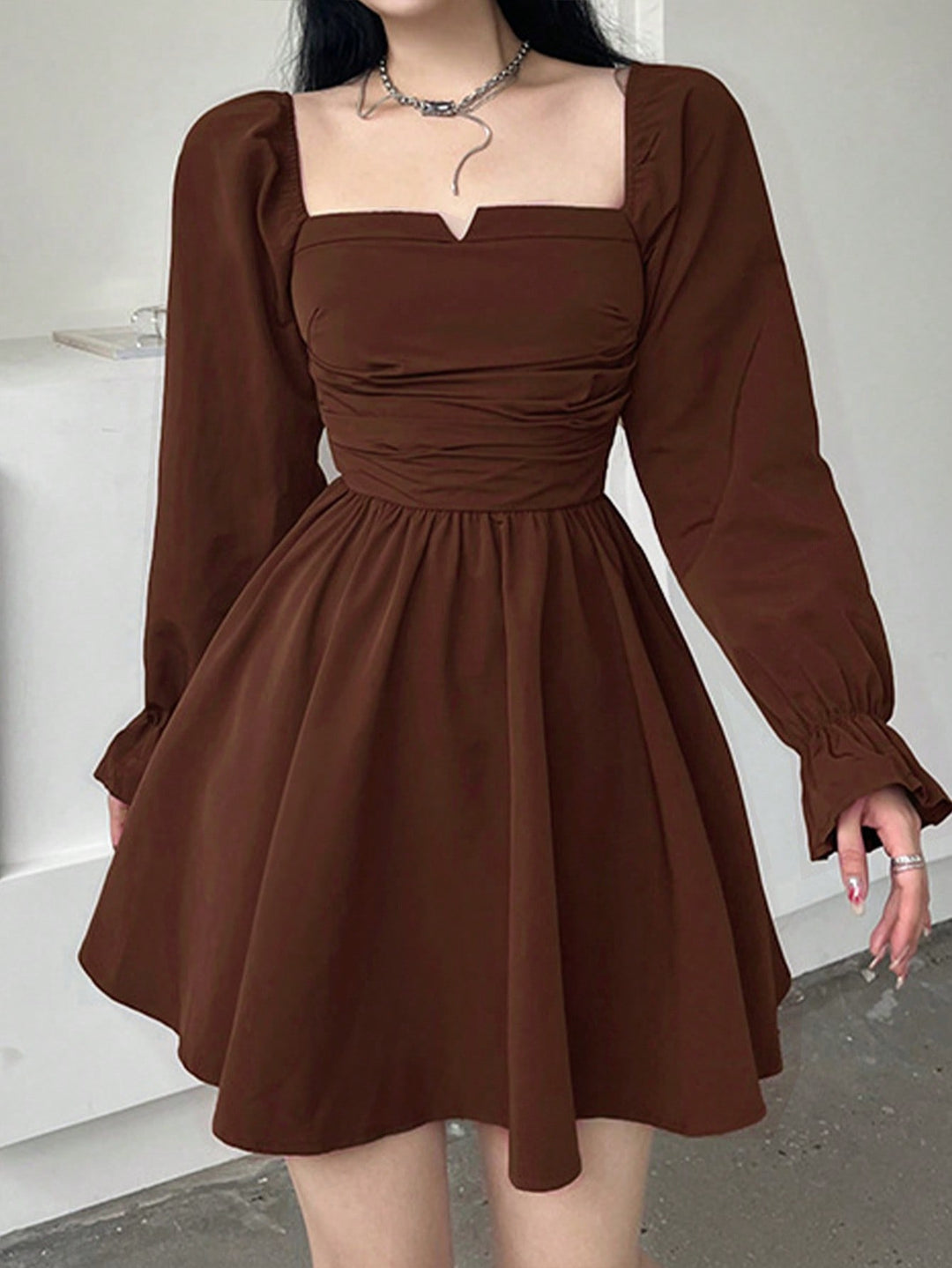 Rochie scurtă SHEIN, maro