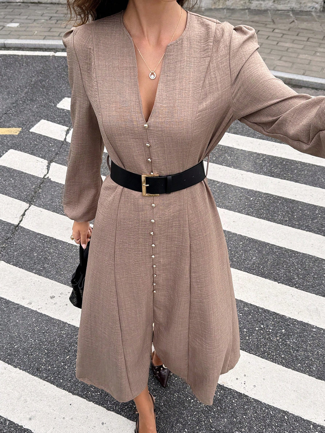 Rochie maxi SHEIN, maro