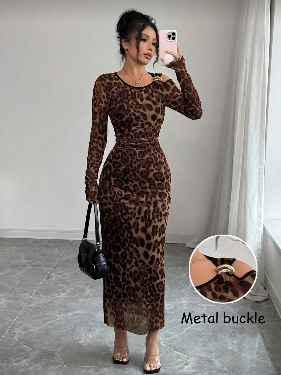 SHEIN maxi ruha, barna
