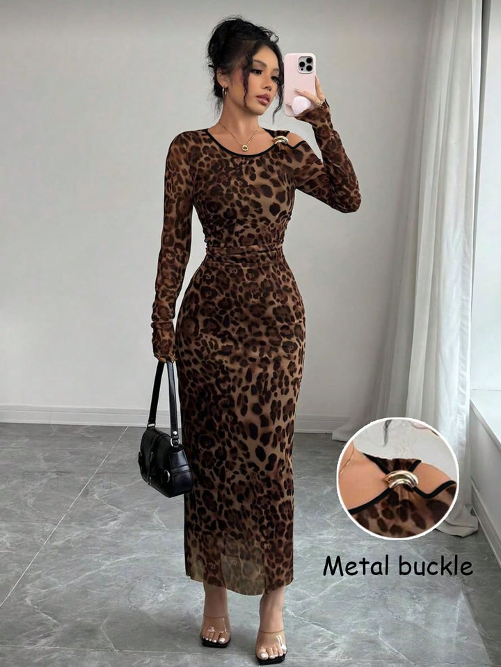 SHEIN maxi ruha, barna