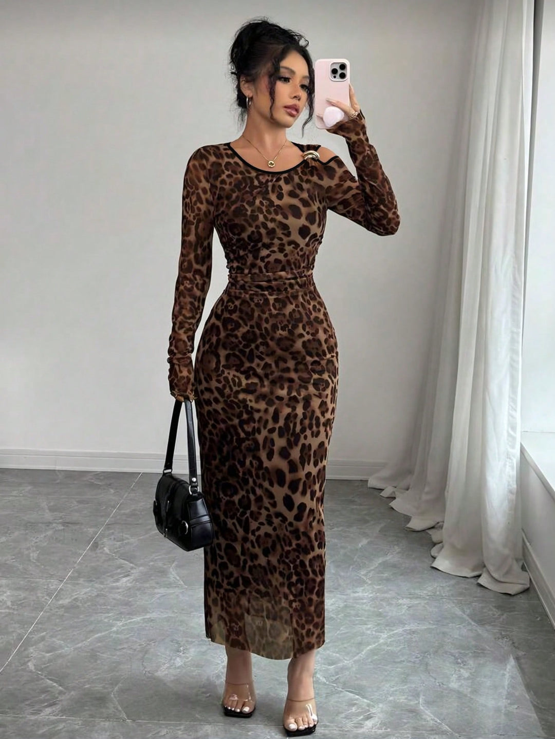 SHEIN maxi ruha, barna
