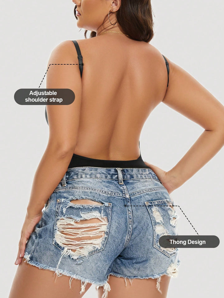 SHEIN alakformáló body, fekete