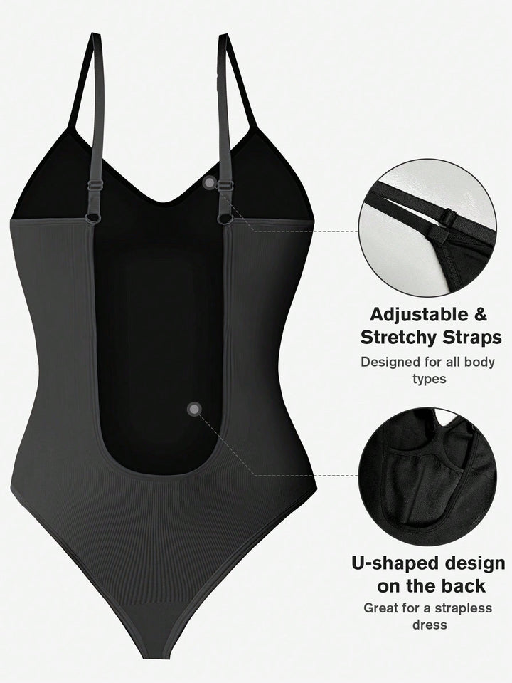 SHEIN alakformáló body, fekete