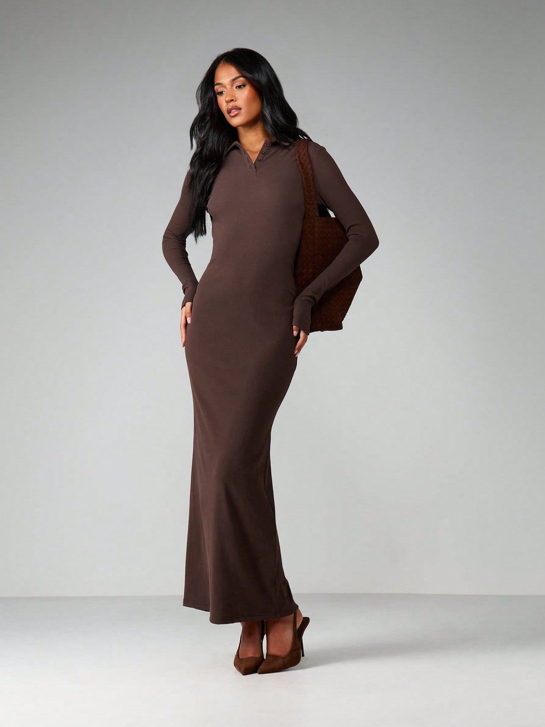 Rochie maxi SHEIN, maro