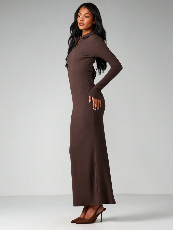 Rochie maxi SHEIN, maro