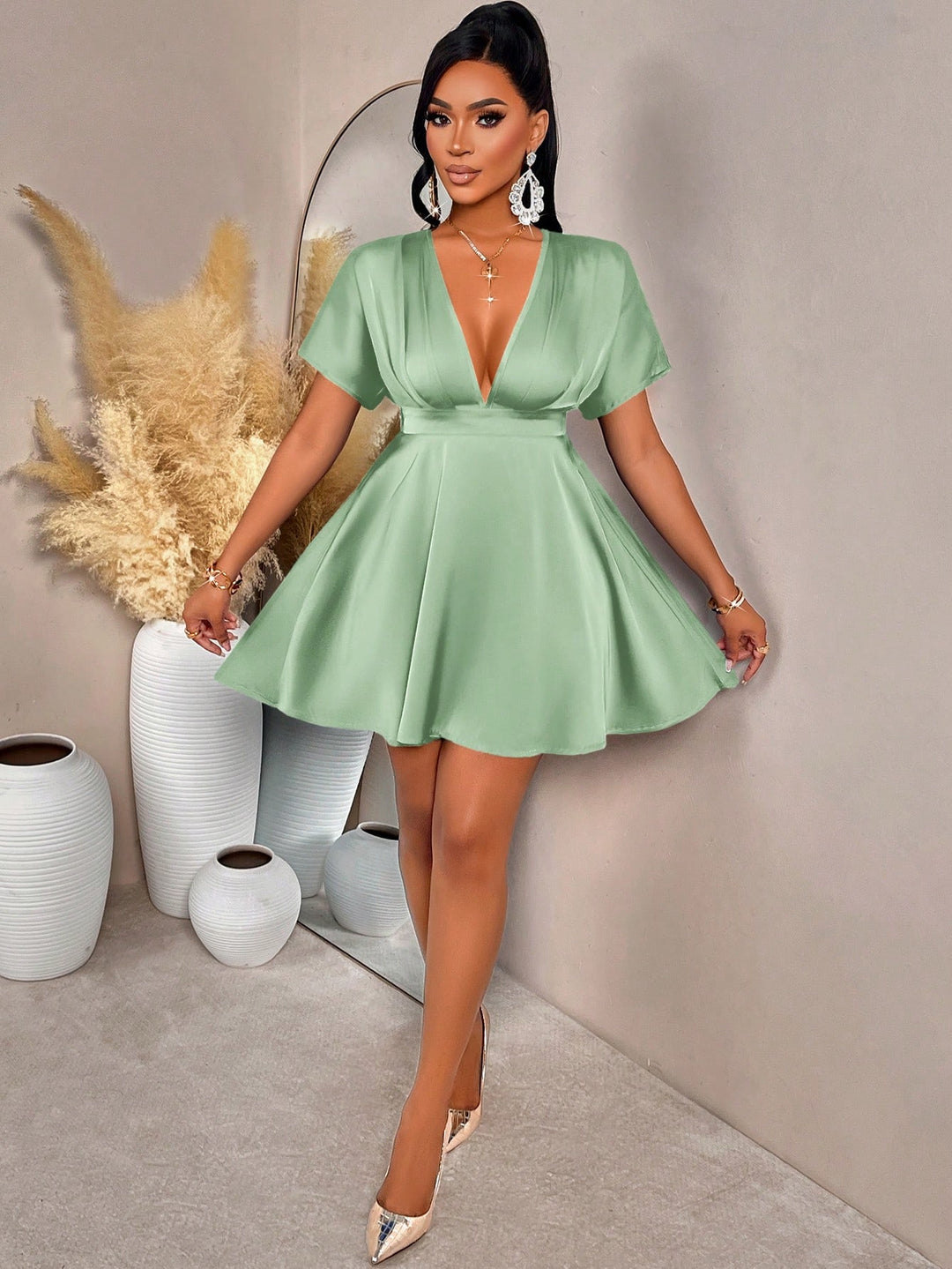 Rochie mini SHEIN, verde