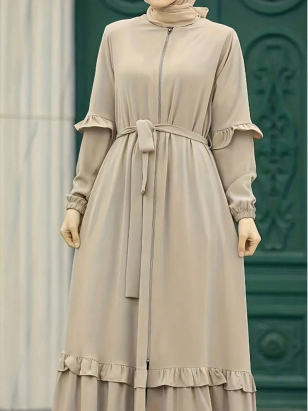 Set caftan și jalabiya SHEIN, kaki