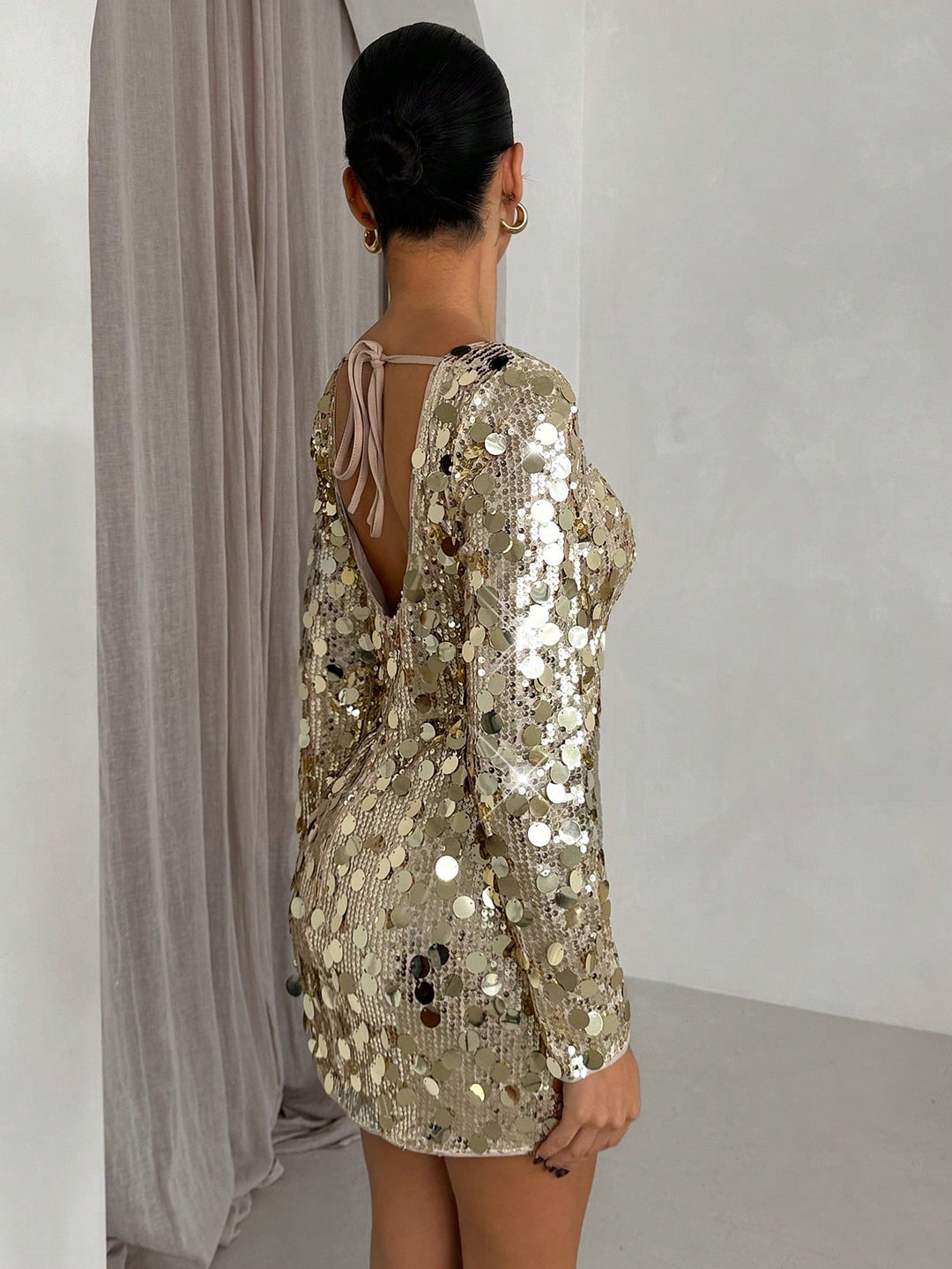 Rochie scurtă Shein, auriu