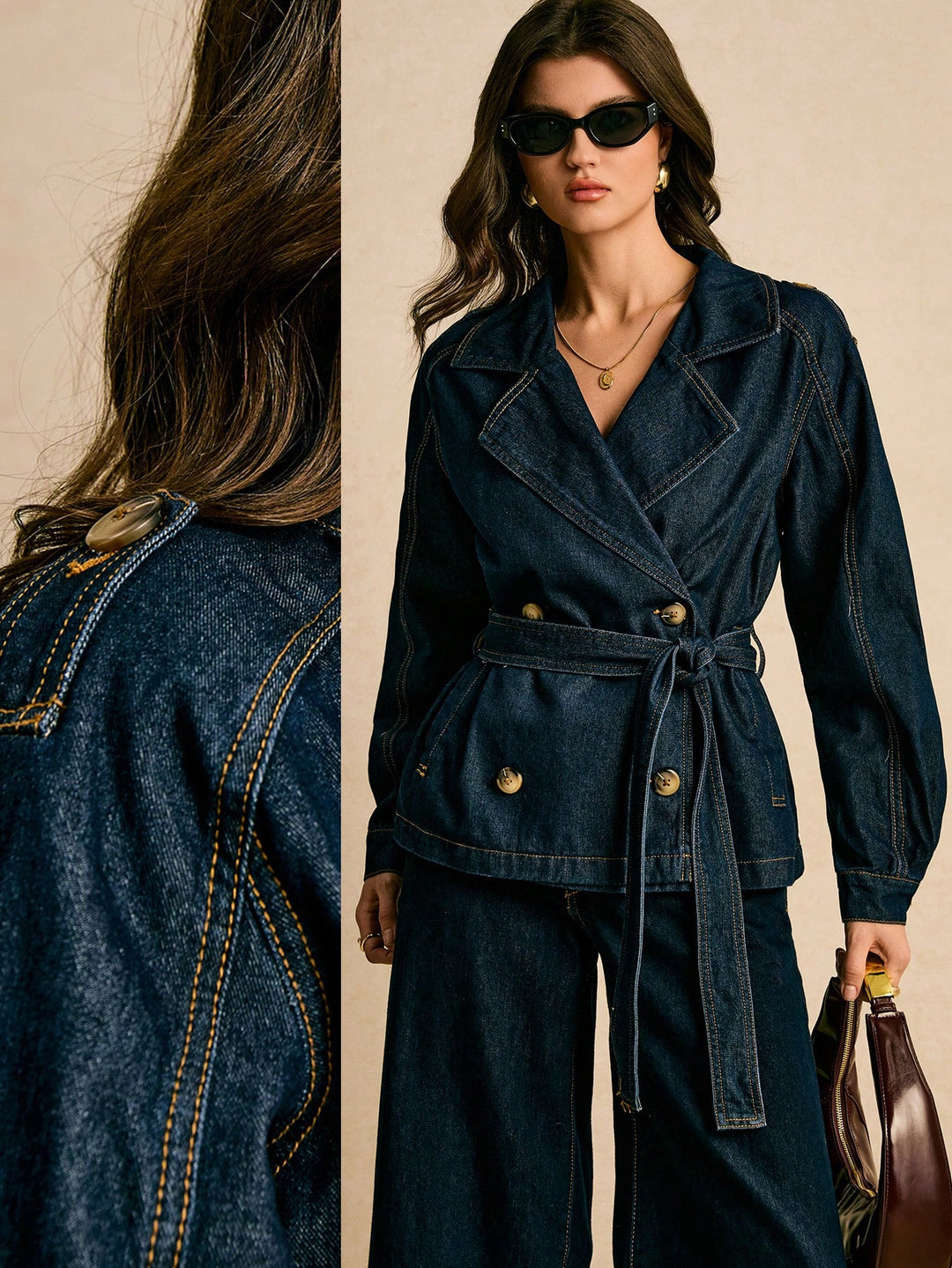 Jachetă denim SHEIN, albastru