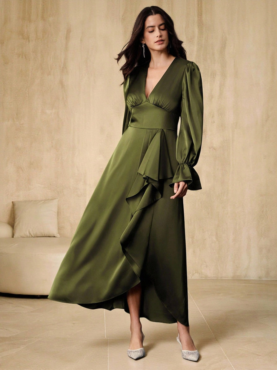 Rochie maxi SHEIN, verde