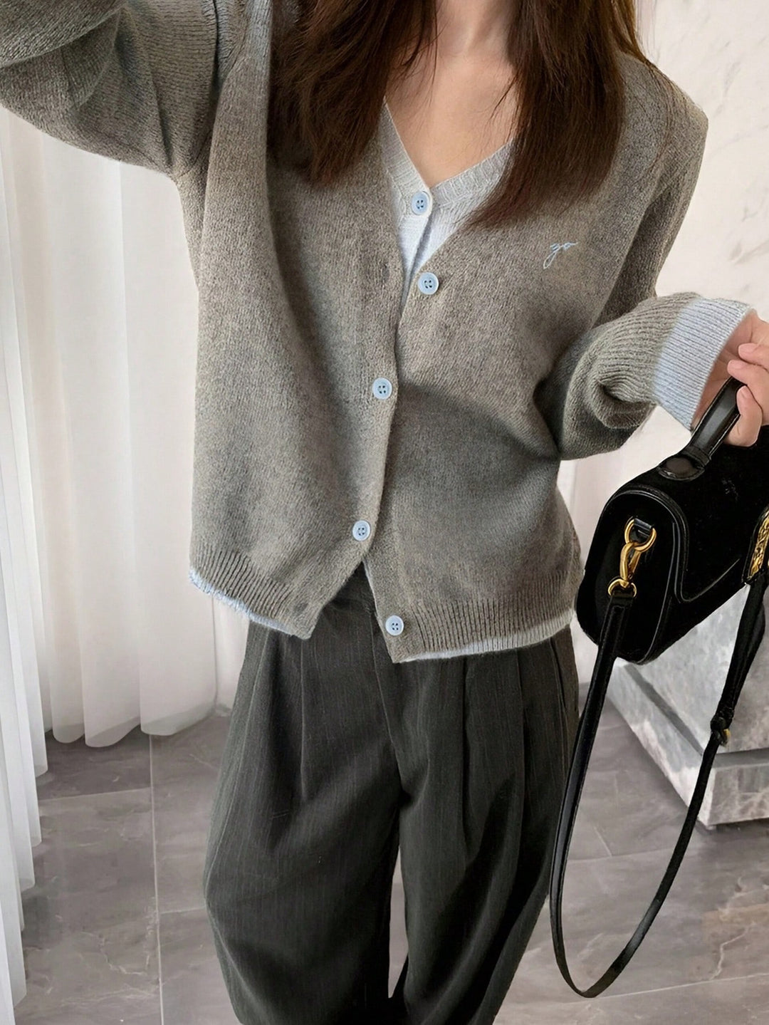 Cardigan SHEIN, gri