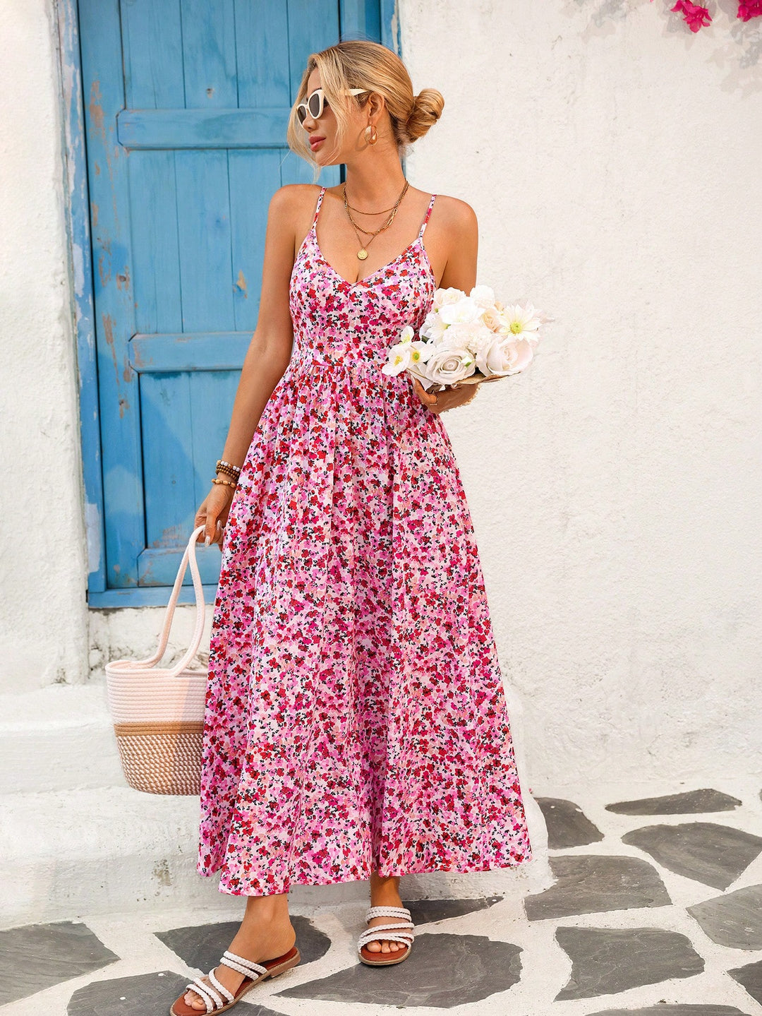 Rochie maxi SHEIN, mix culori