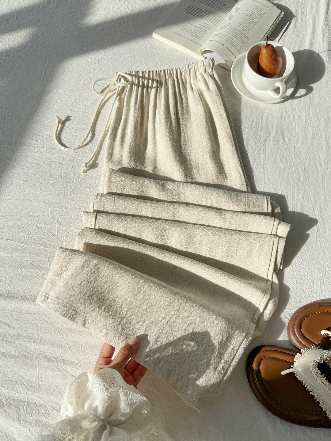 Pantaloni SHEIN, cream