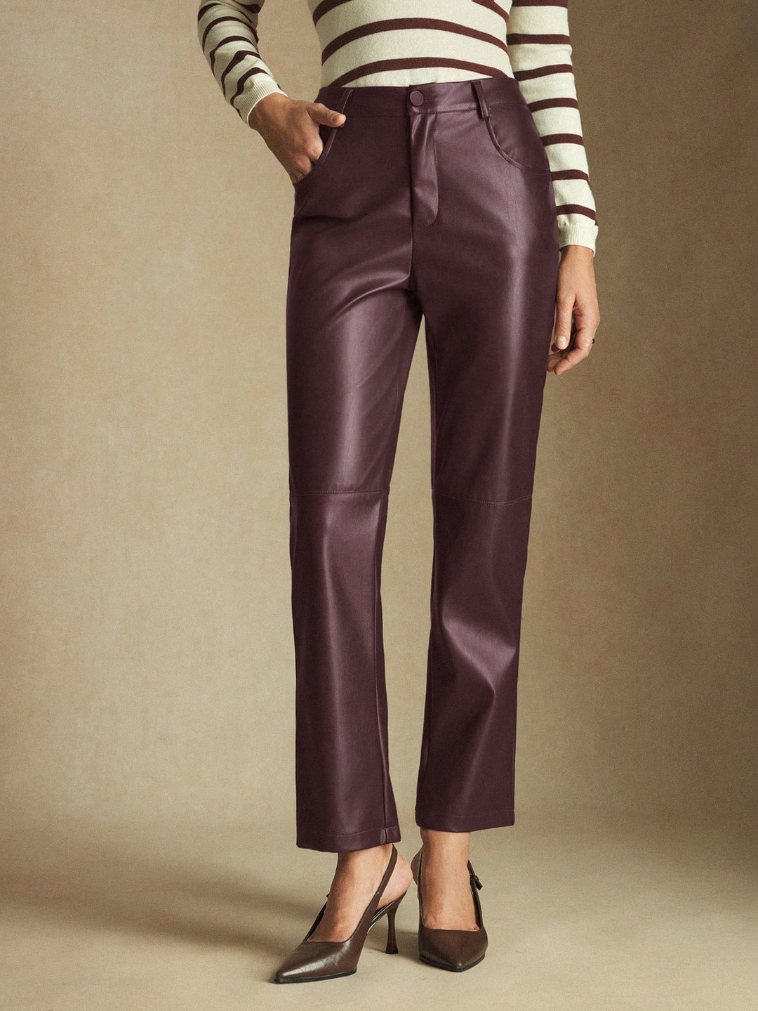 Pantaloni SHEIN, vișiniu