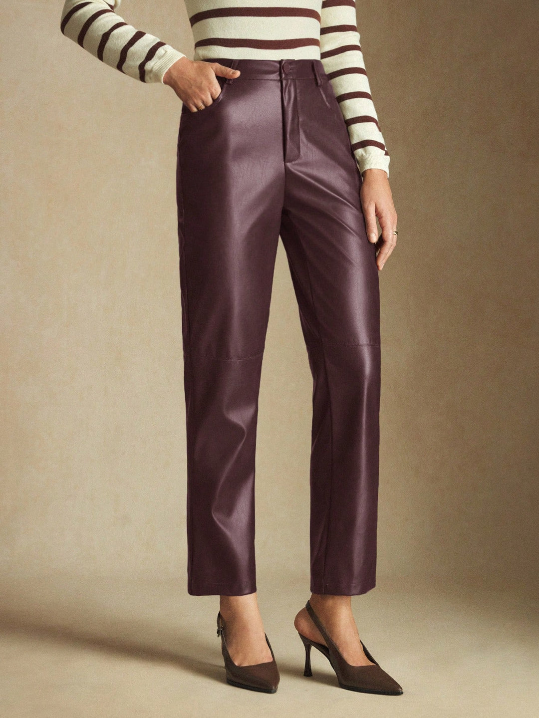Pantaloni SHEIN, vișiniu