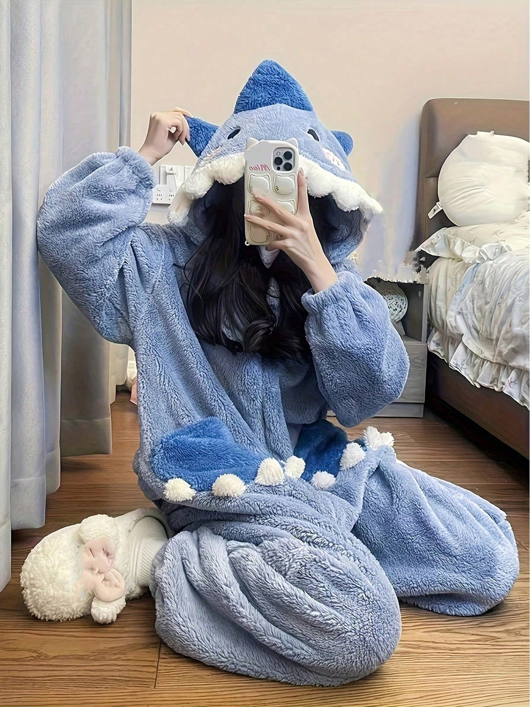 Salopetă de pijama SHEIN, albastru