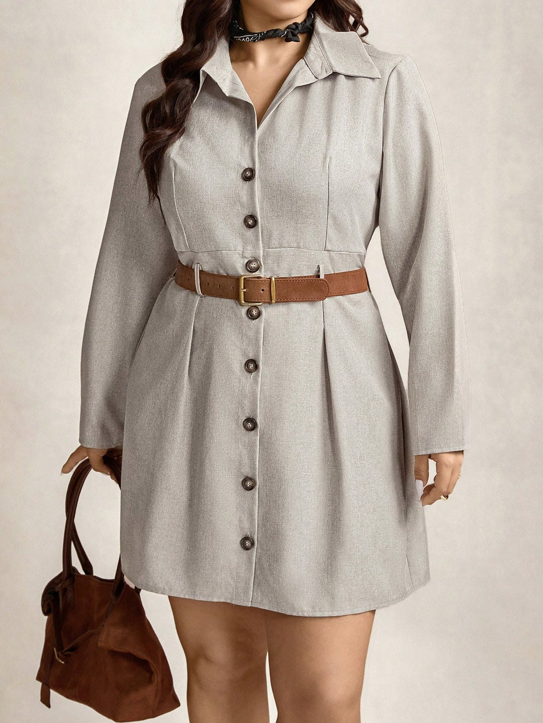 Rochie mini Shein Curve+, gri