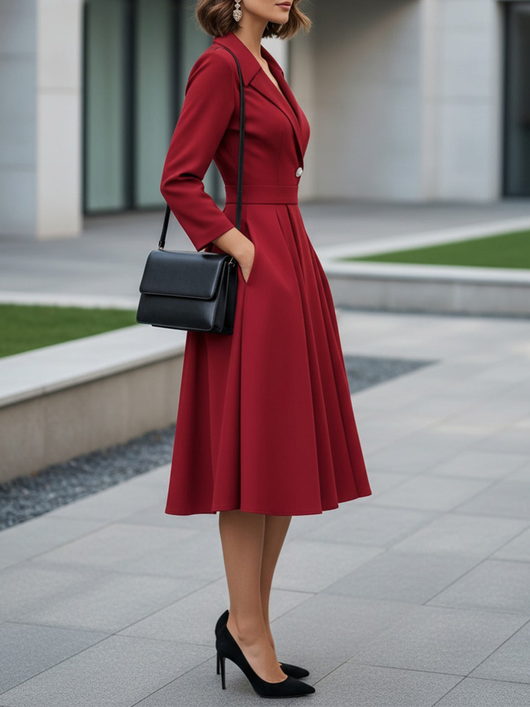 Rochie midi SHEIN, roșu