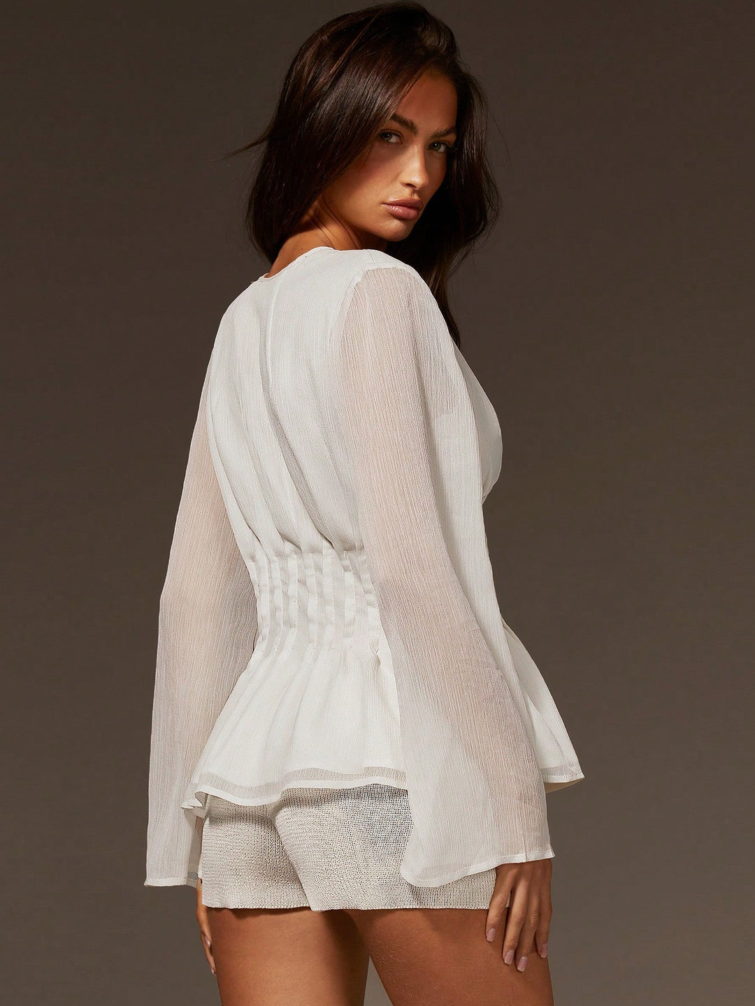 Cămașă corset SHEIN, bej
