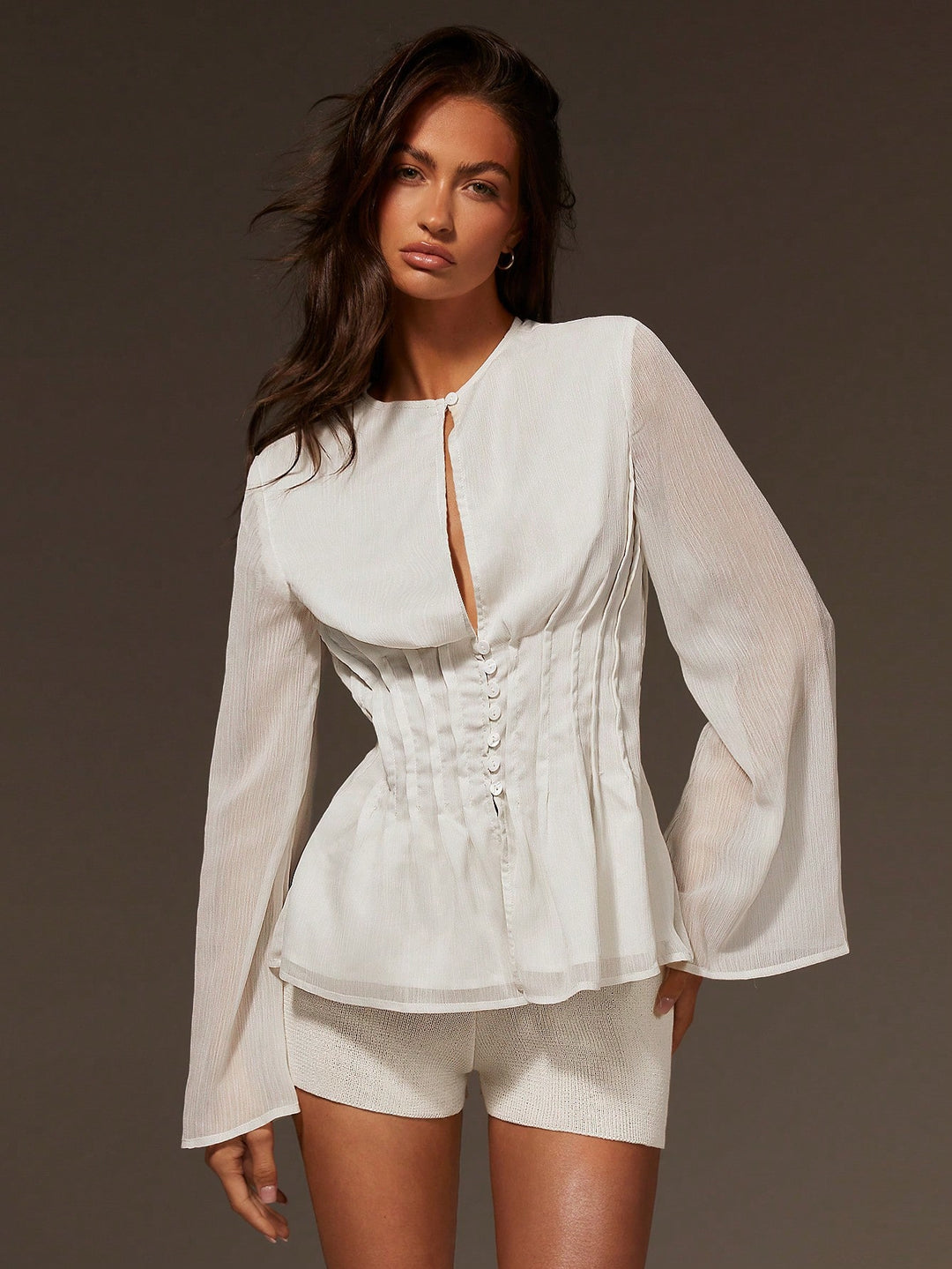 Bluza corset SHEIN, bej