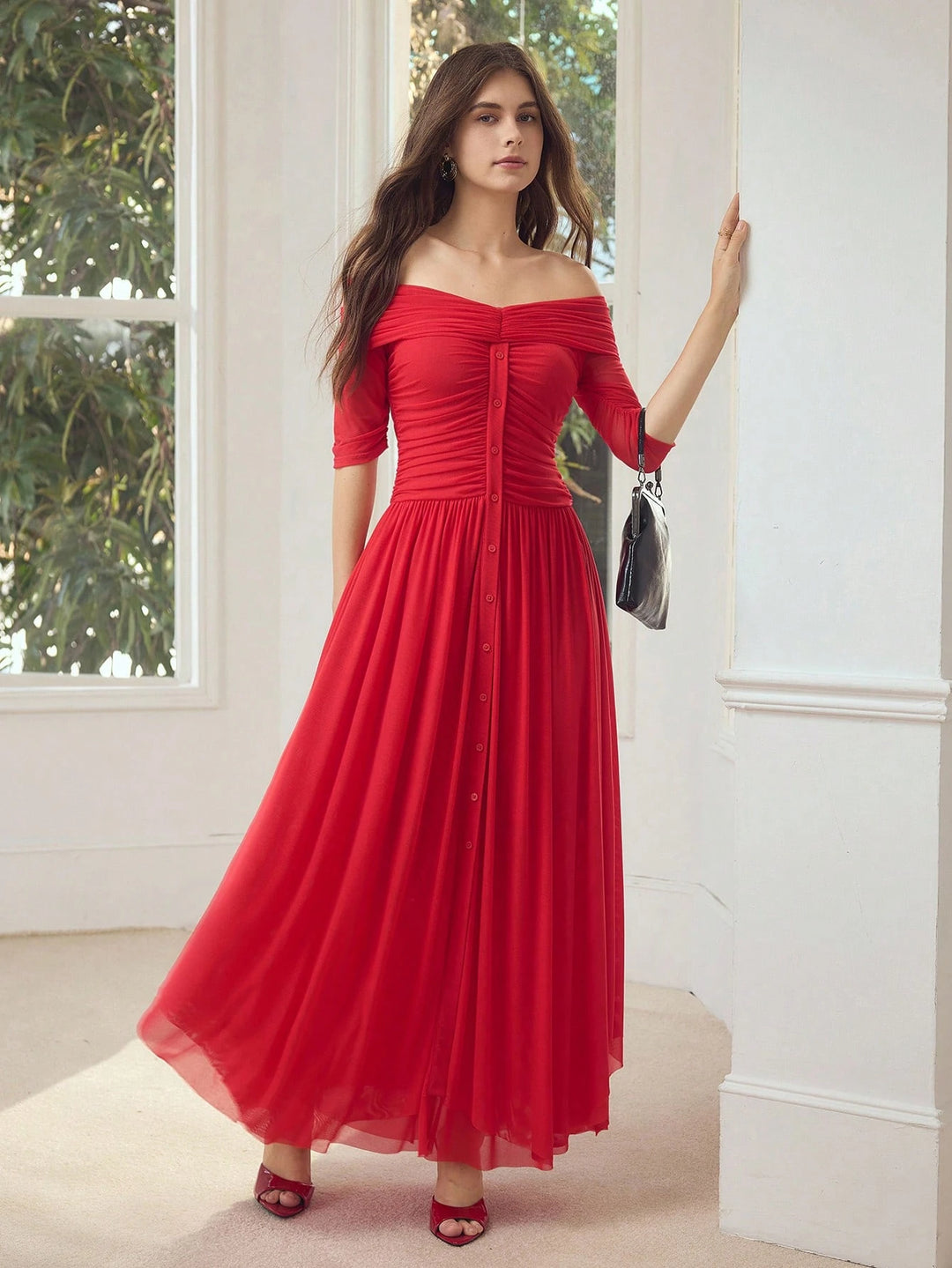 Rochie maxi SHEIN, roșu