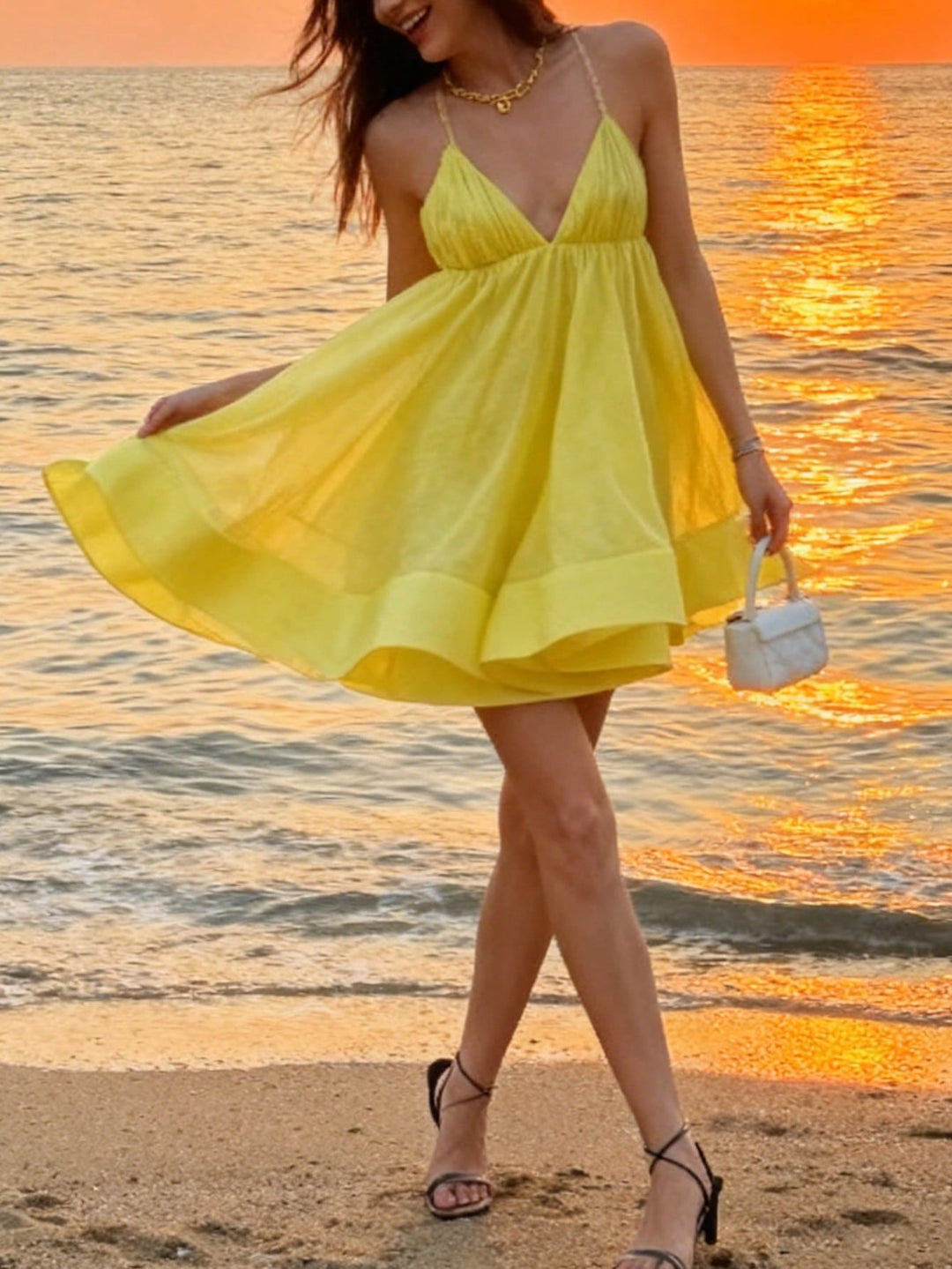 Rochie scurtă SHEIN, galben