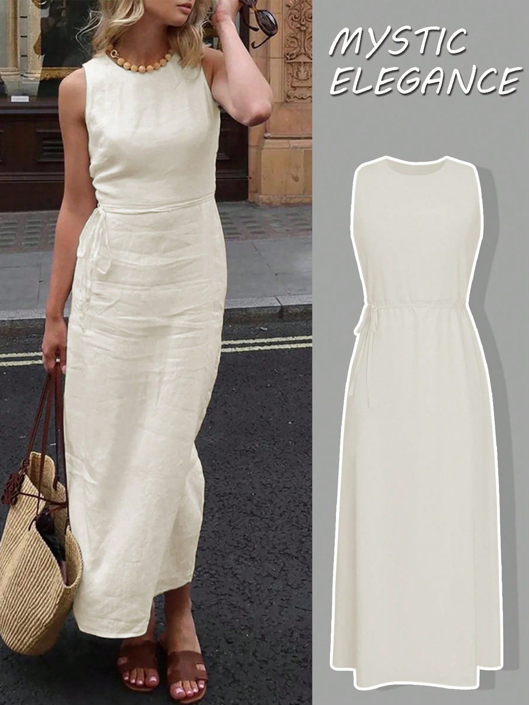 Rochie maxi SHEIN, bej