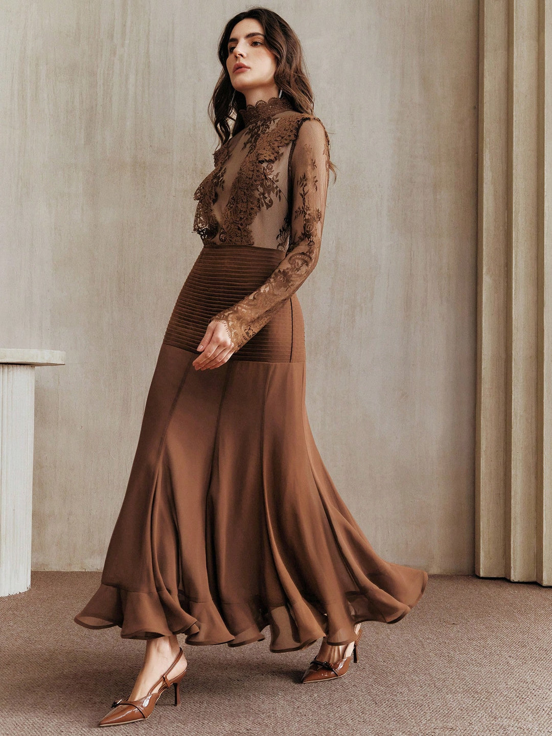 Rochie maxi SHEIN, maro