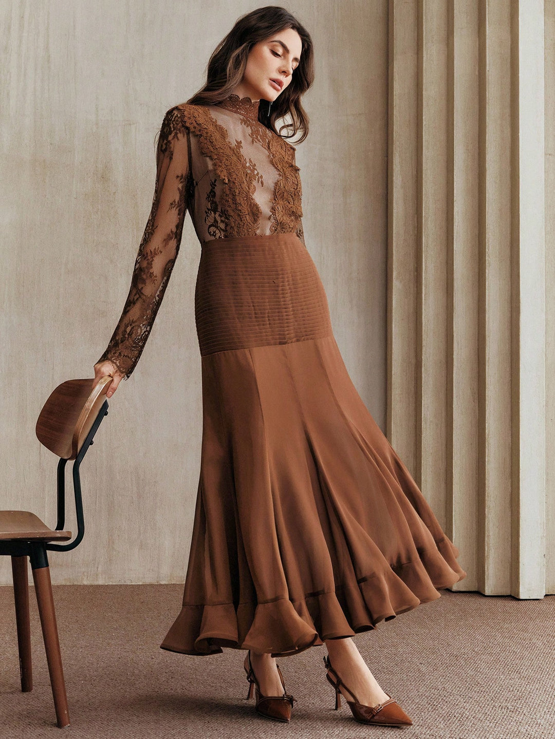 Rochie maxi SHEIN, maro