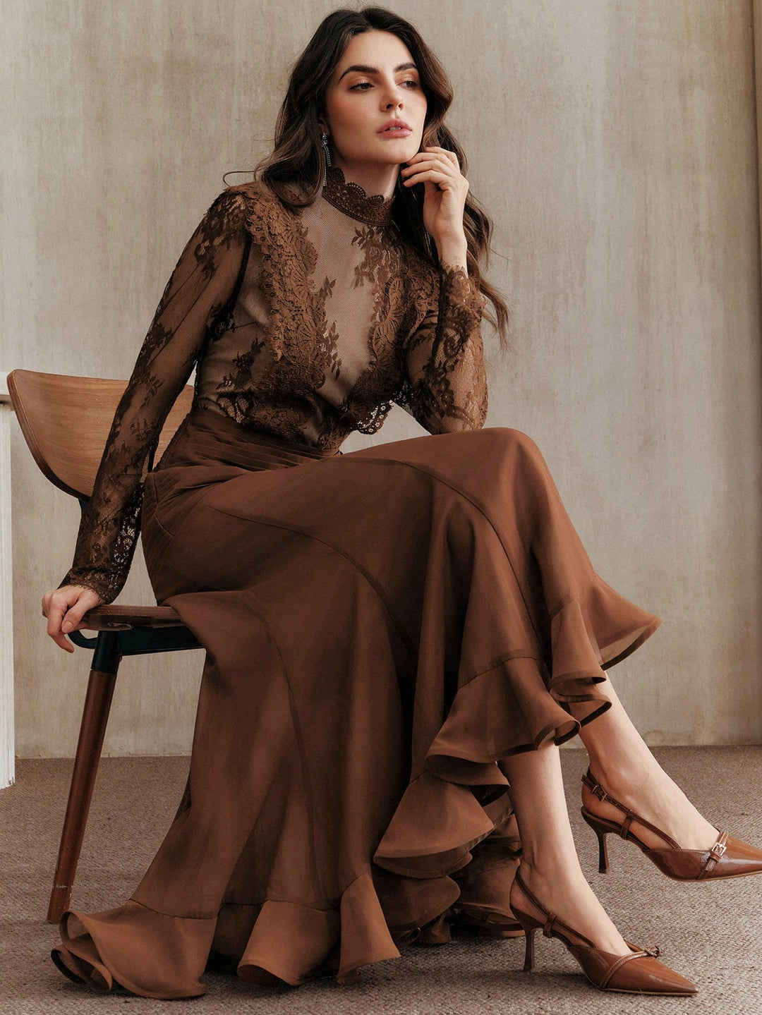 Rochie maxi SHEIN, maro