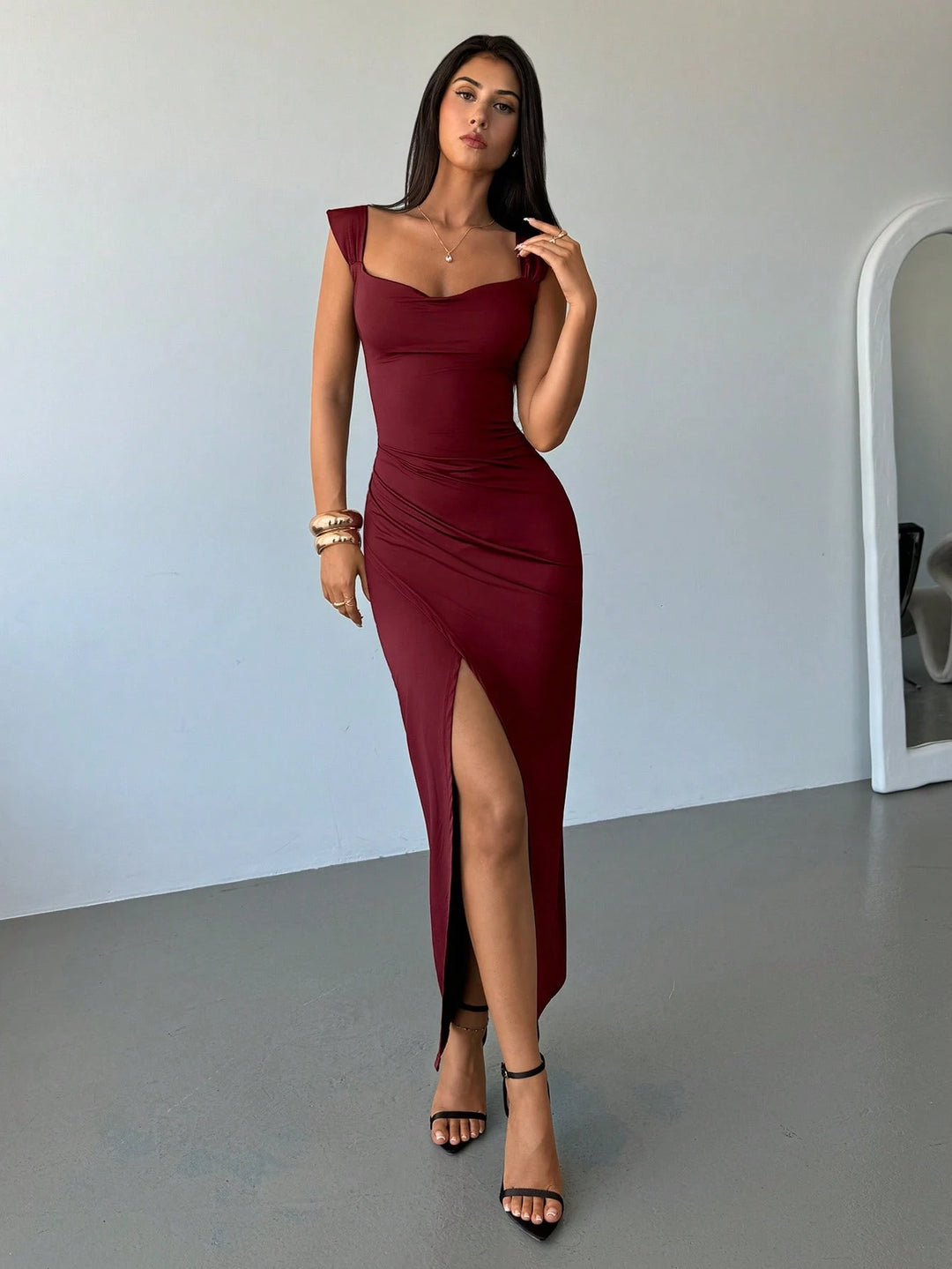 Rochie maxi SHEIN, vișiniu