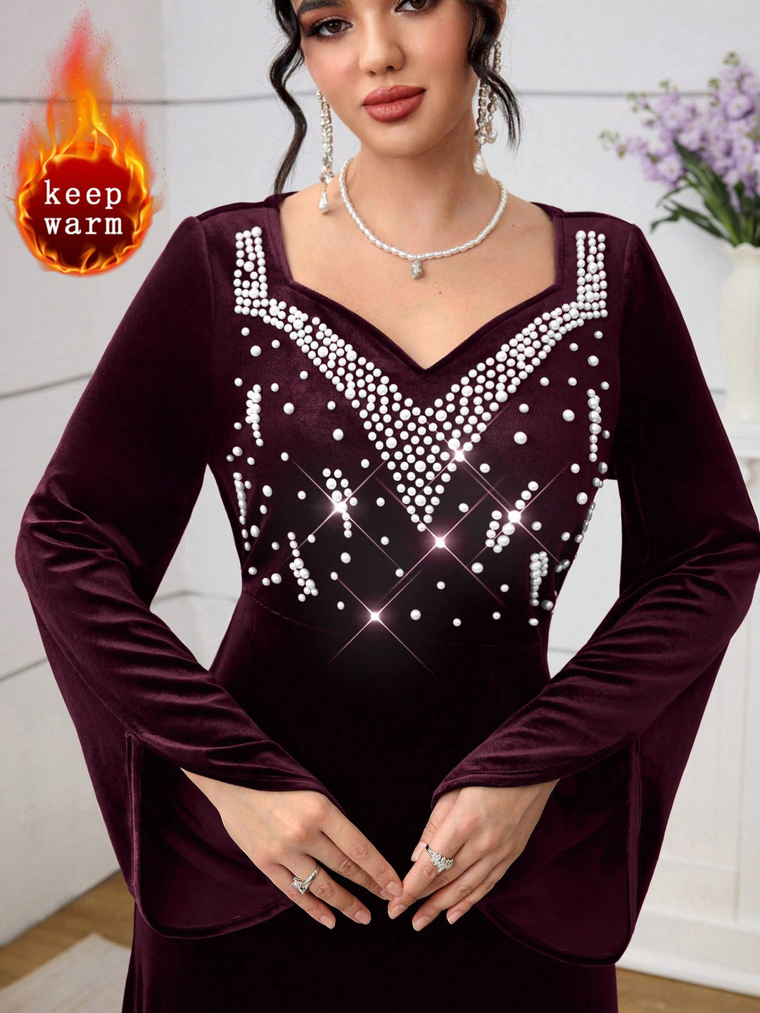 Rochie de ocazie SHEIN, vișiniu