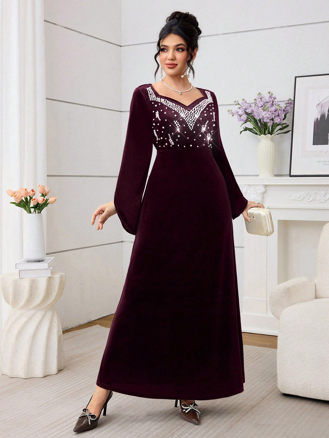 Rochie de ocazie SHEIN, vișiniu