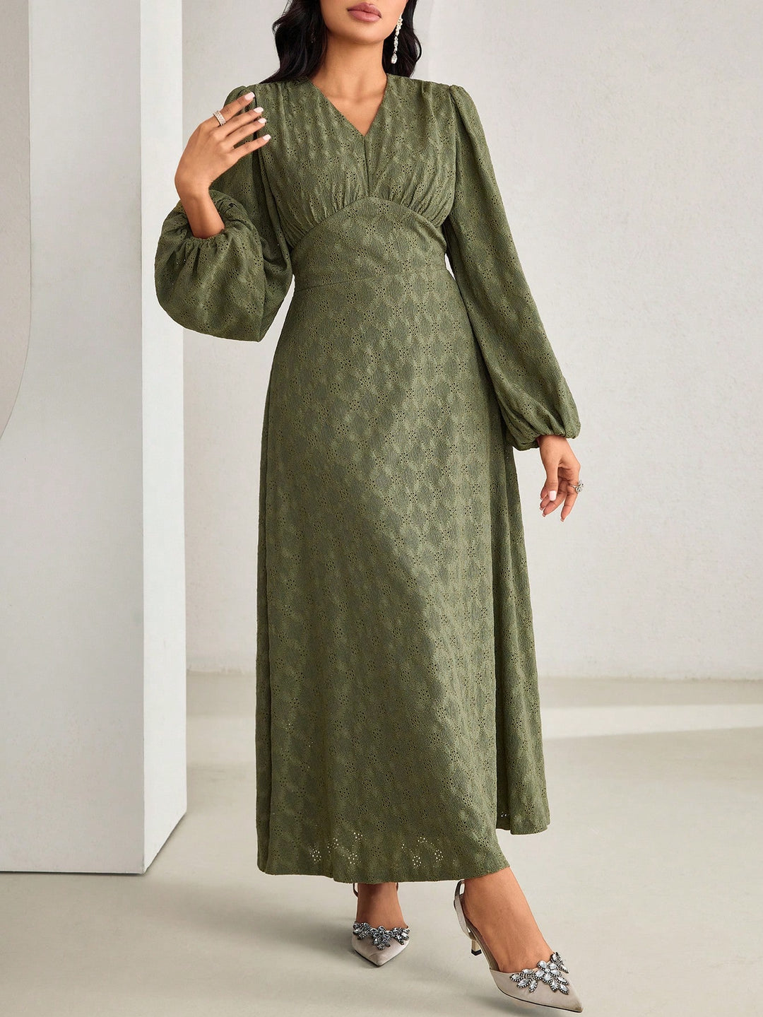 Rochie maxi SHEIN, verde