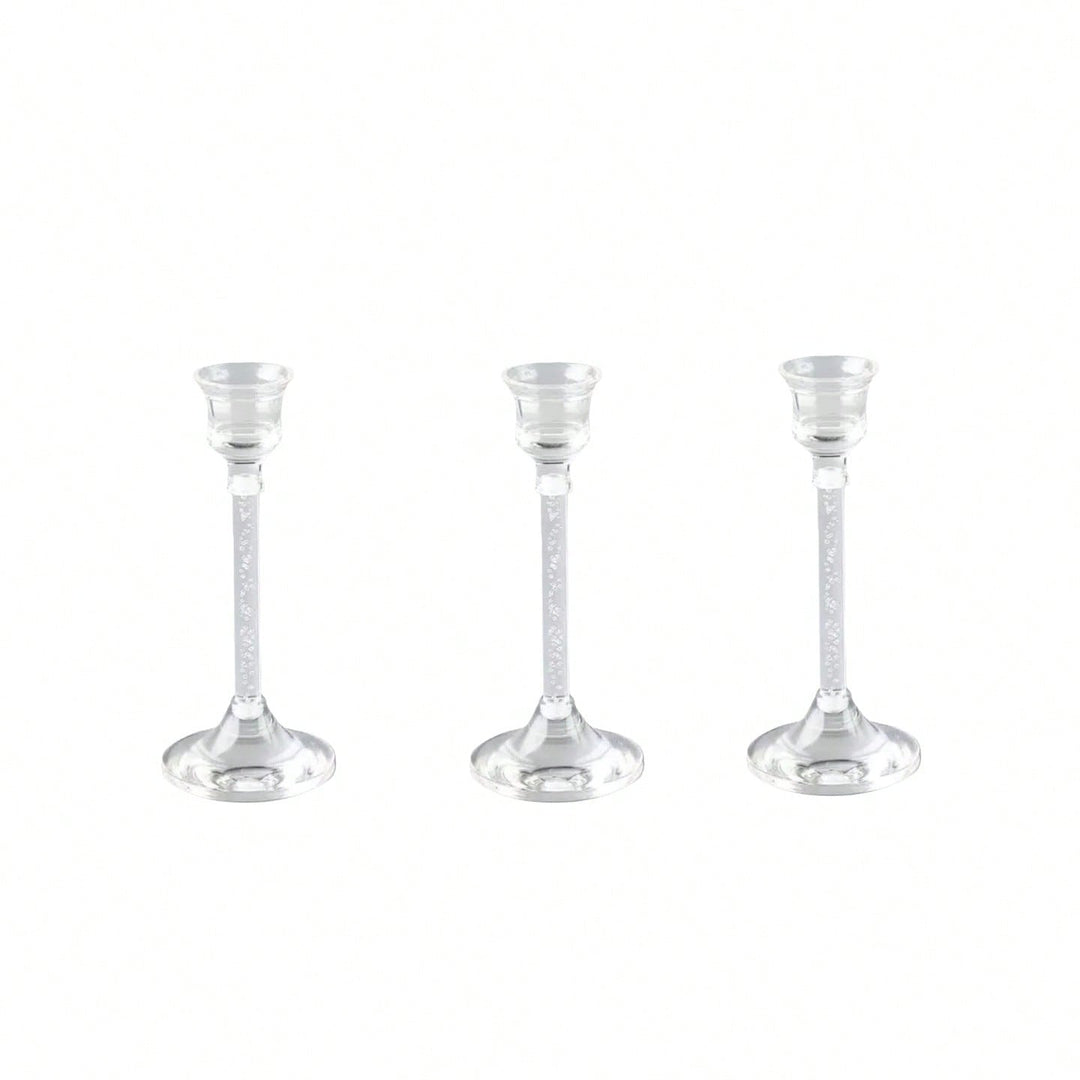 Set suport lumânare SHEIN, transparent