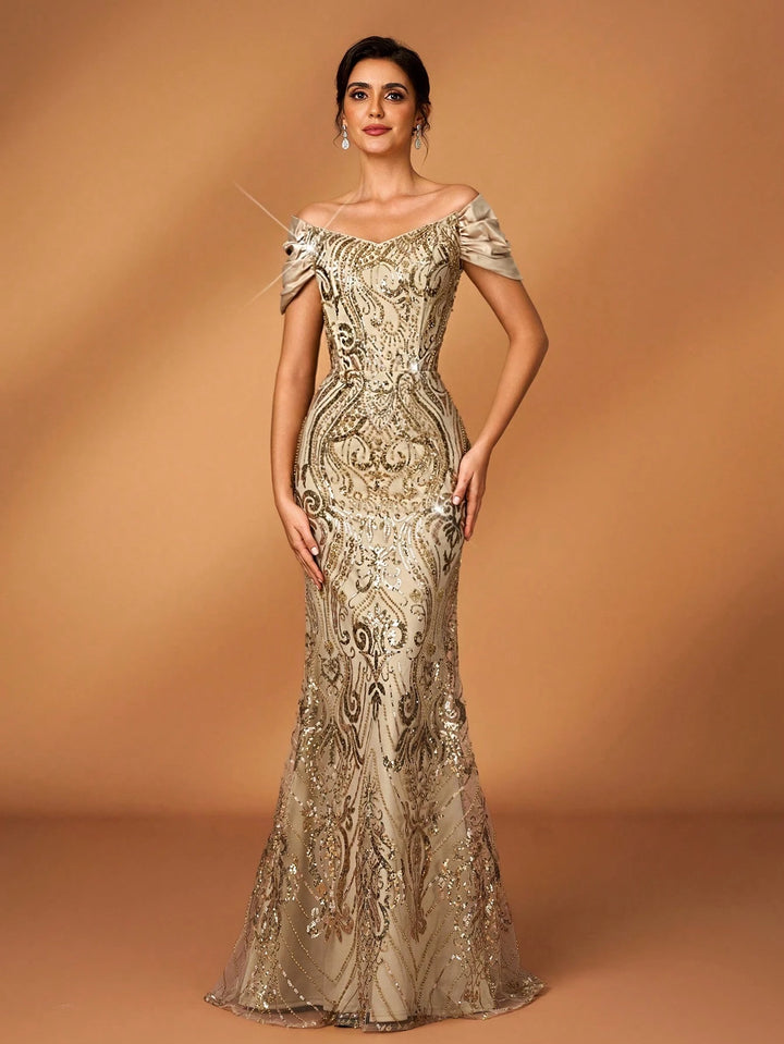 Rochie maxi SHEIN, bej