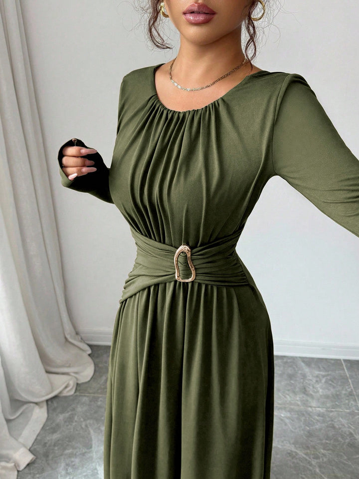 Rochie maxi SHEIN, kaki