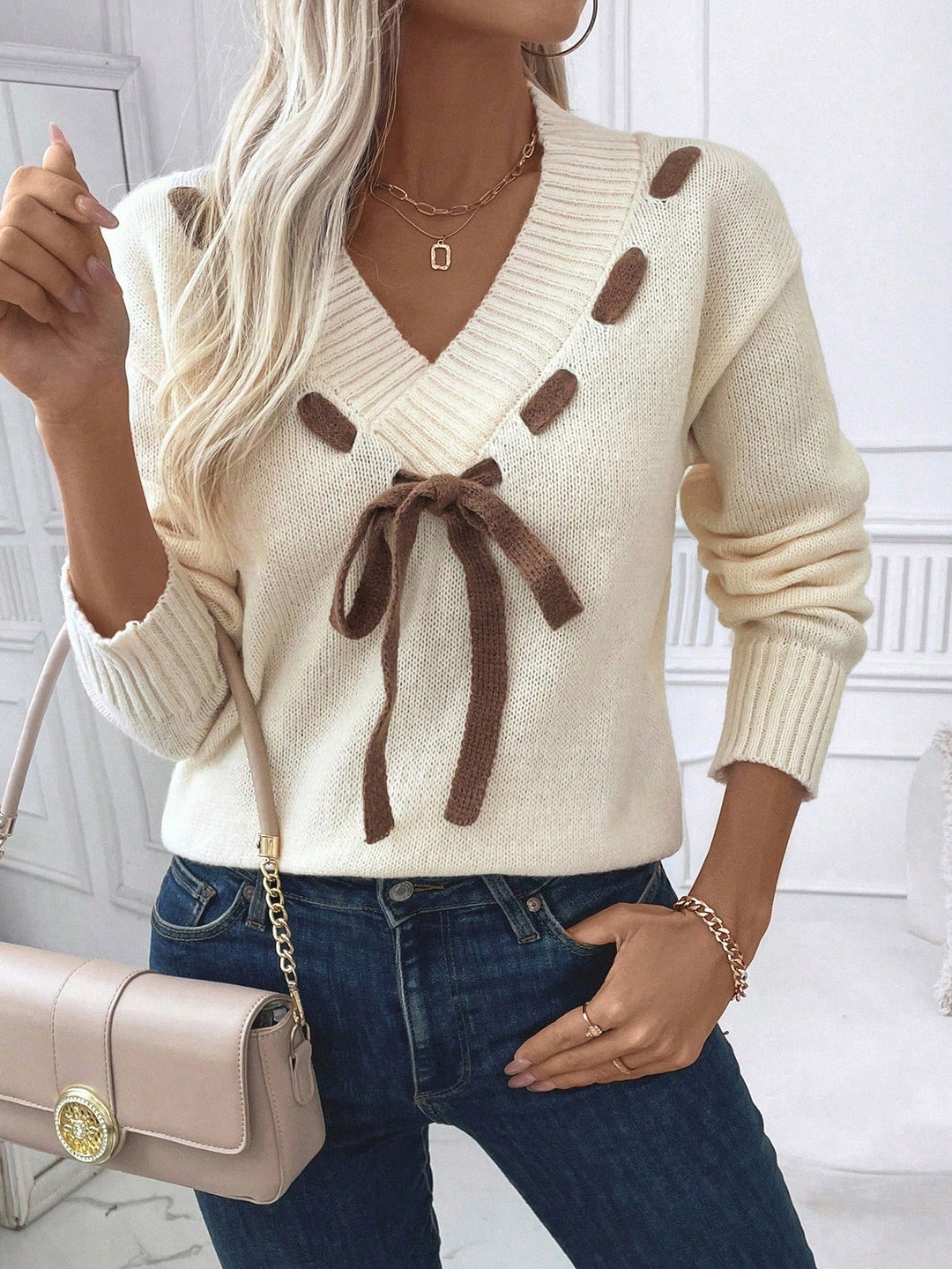 Pulover SHEIN, crem